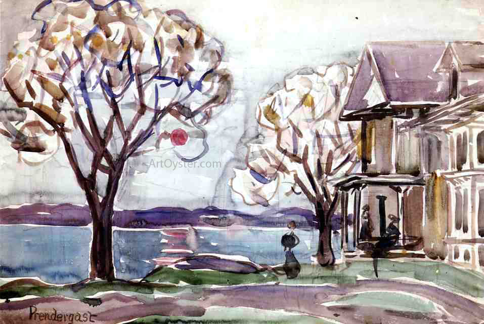 Maurice Prendergast House by the Sea - Canvas Print