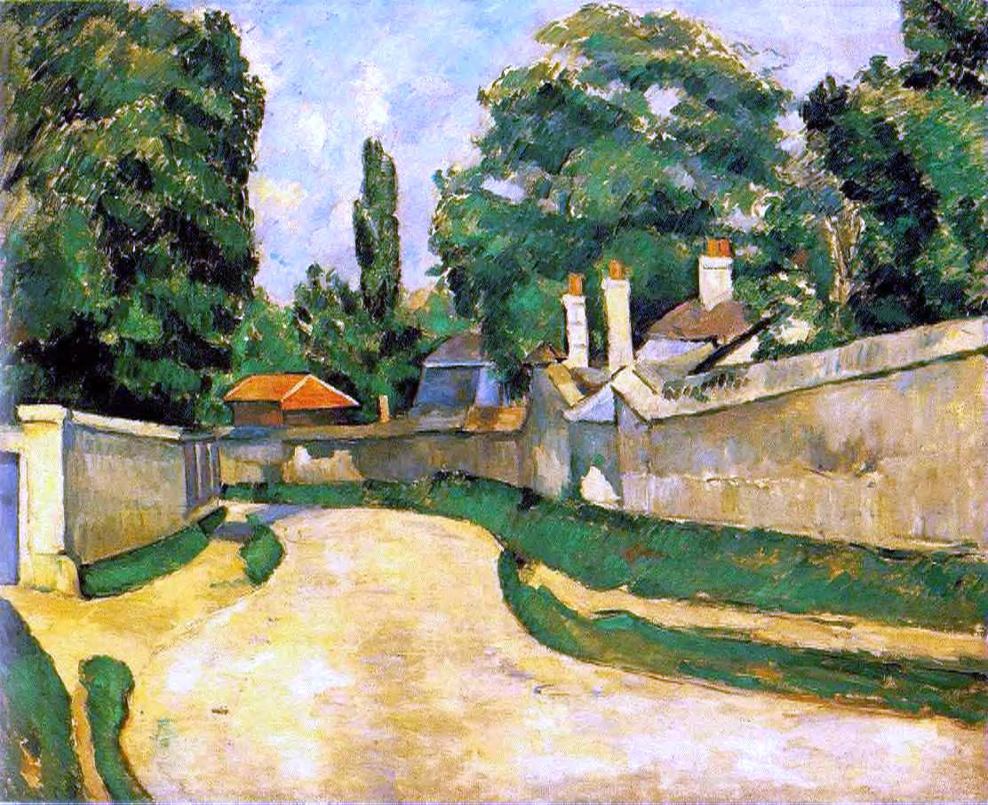 Paul Cezanne Houses along a Road - Canvas Print