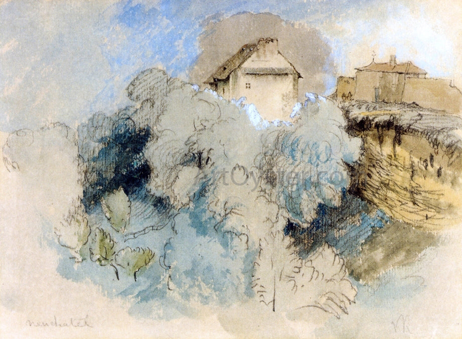 John Ruskin Houses at Heuchatel, Switzerland - Canvas Print