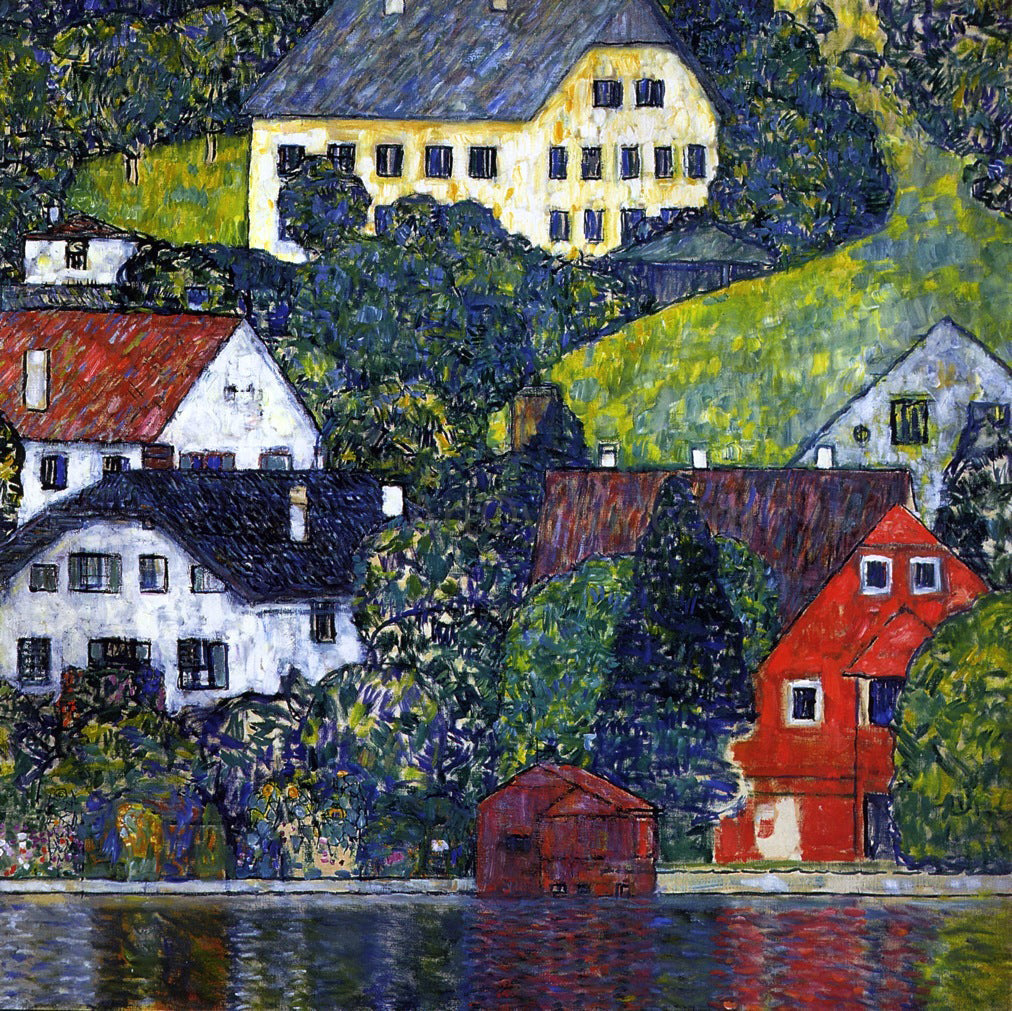 Gustav Klimt Houses at Unterach on the Attersee - Canvas Print