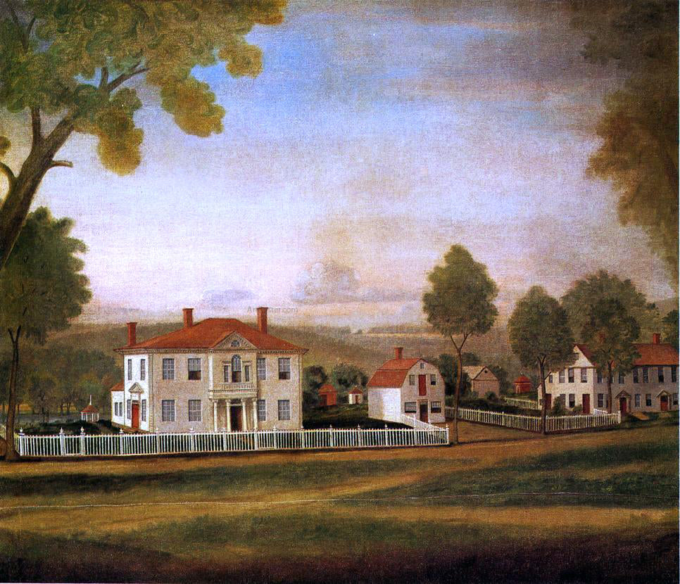 Ralph Earl Houses Fronting New Milford Green - Canvas Print