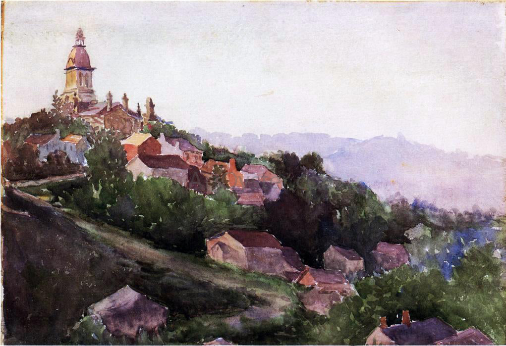 Theodore Robinson Houses in France - Canvas Print