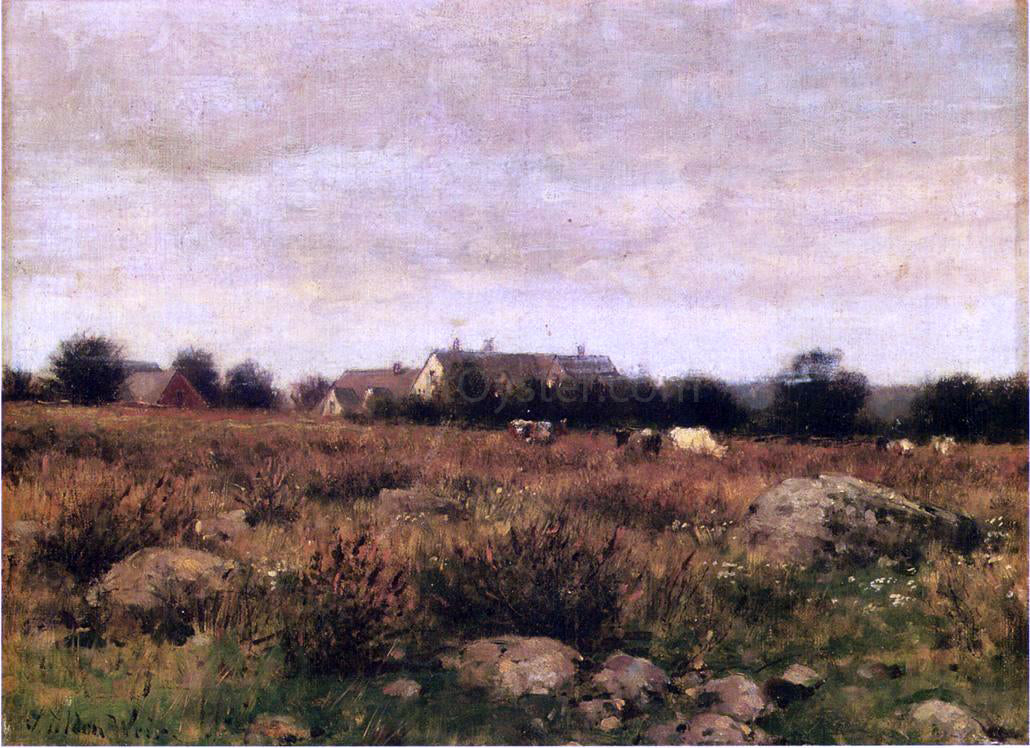 Julian Alden Weir Houses in Pasture - Canvas Print