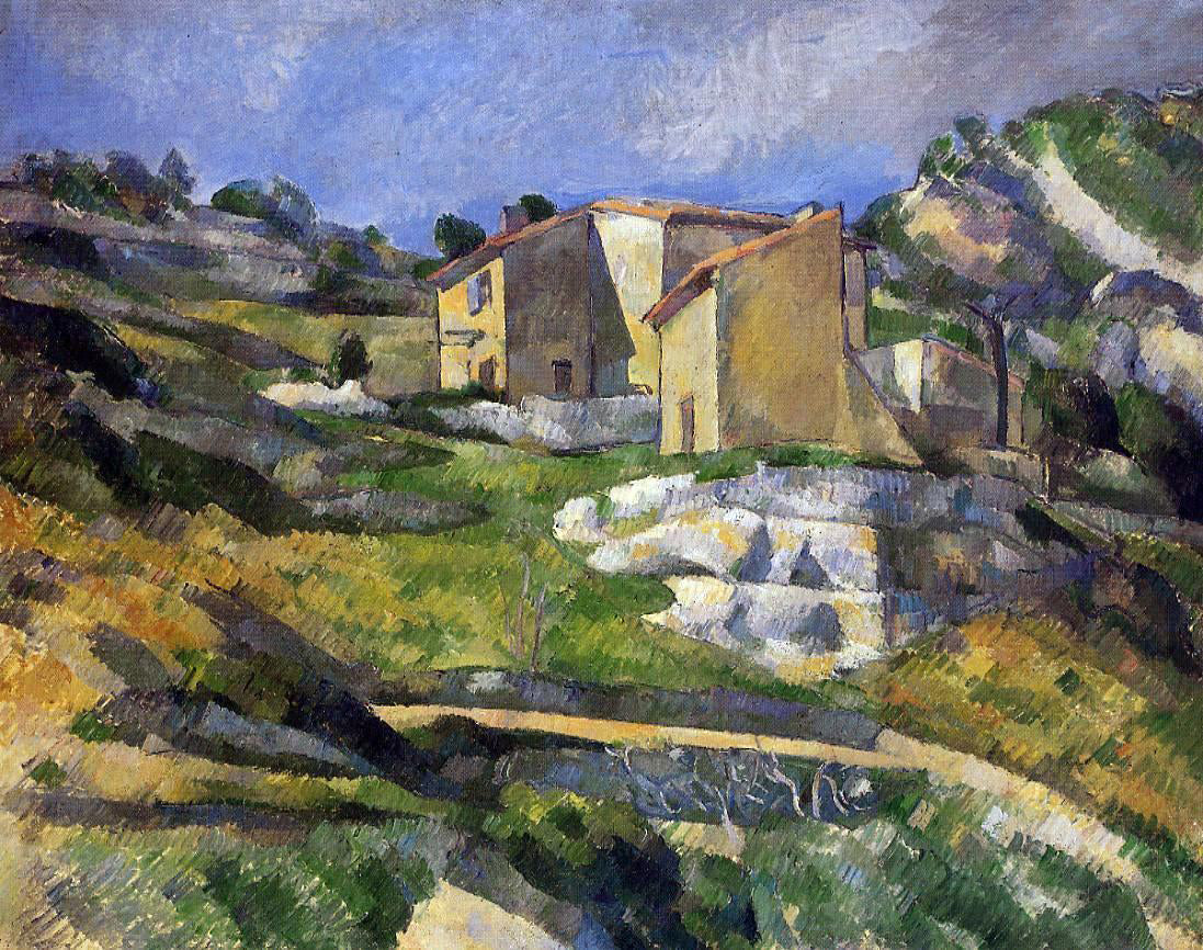 Paul Cezanne Houses in Provence - the Riaux Valley near L'Estaque - Canvas Print