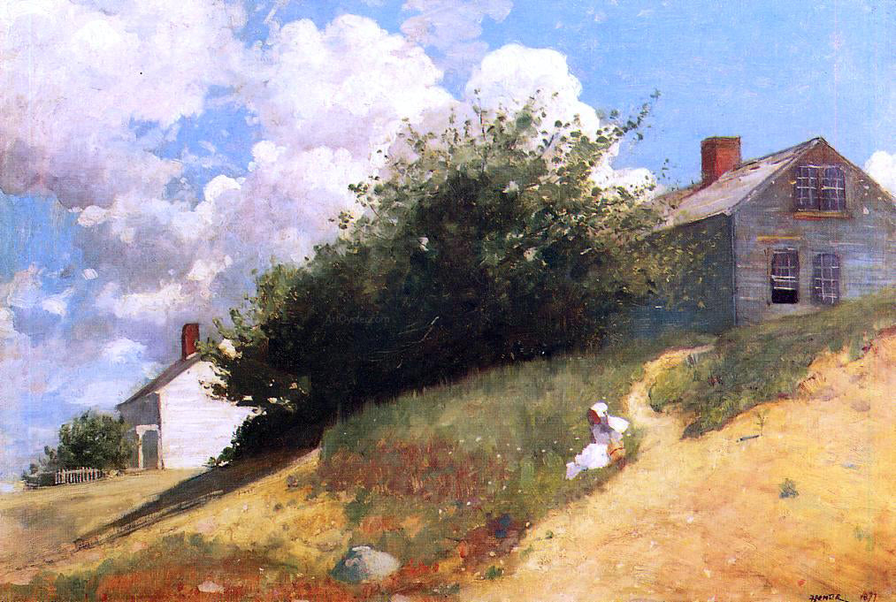 Winslow Homer Houses on a Hill - Canvas Print