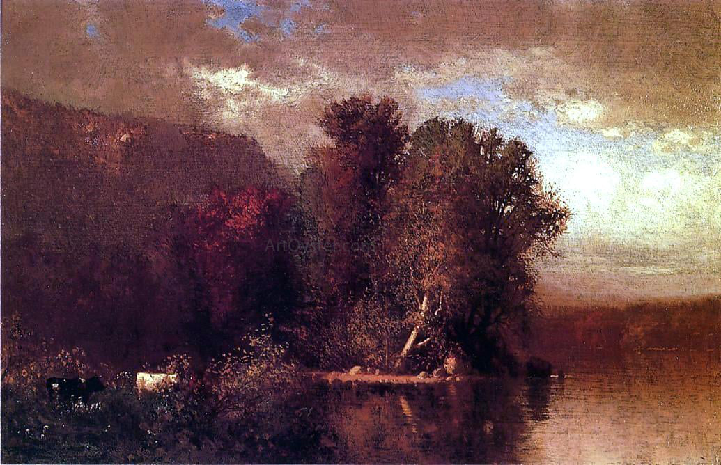 William M Hart Hudson River Landscape - Canvas Print