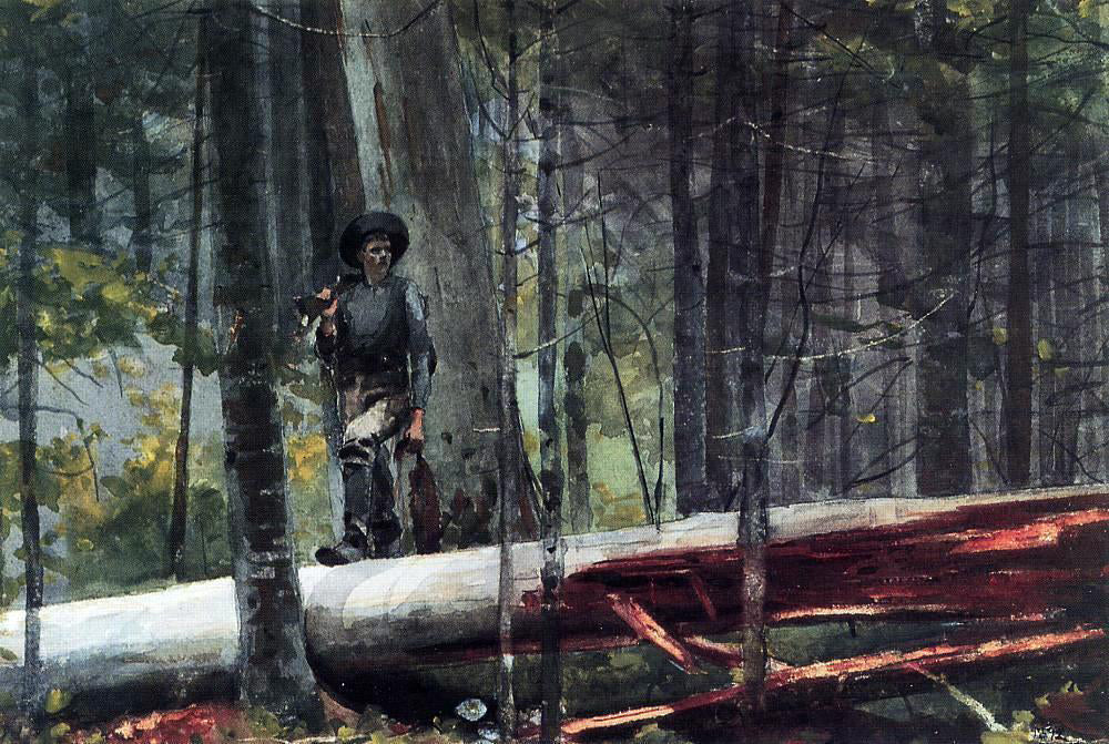 Winslow Homer Hunter in the Adirondacks - Canvas Print