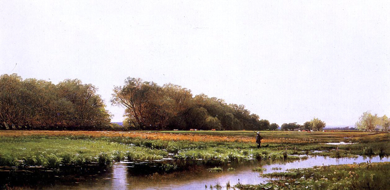 Alfred Thompson Bricher Hunter in the Meadows of Old Newburyport, Massachusetts - Canvas Print