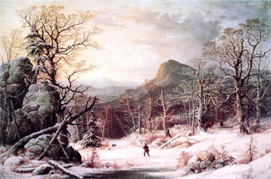 George Henry Durrie Hunter in the Wood - Canvas Print
