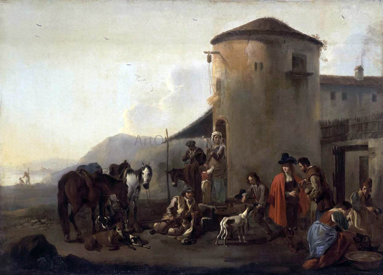 Jan Miel Hunters at Rest - Canvas Print