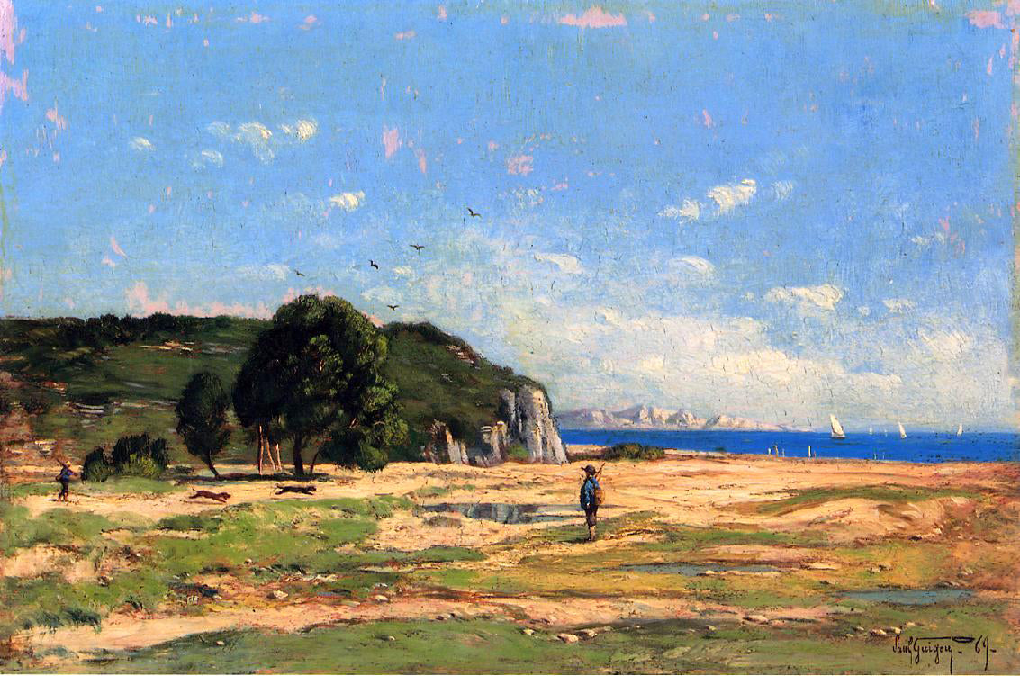 Paul-Camille Guigou Hunters near the Coast of Marseille - Canvas Print
