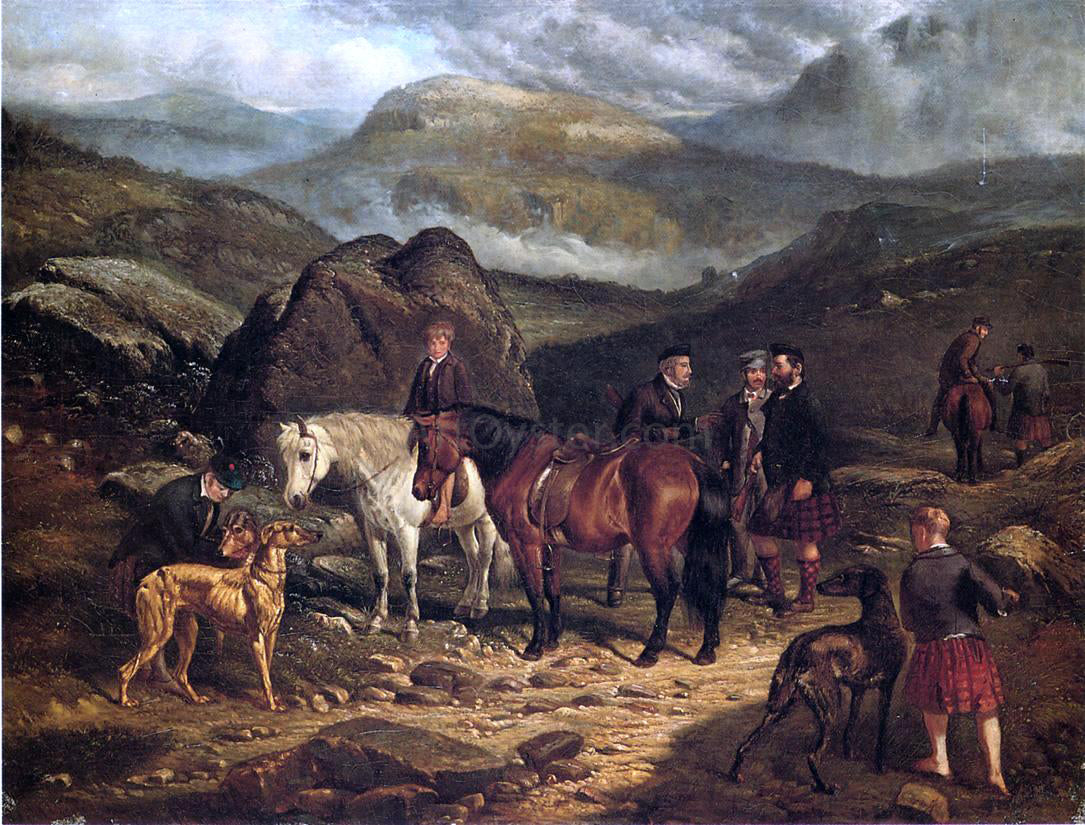 Arthur Fitzwilliam Tait Hunting on the Scottish Highlands - Canvas Print