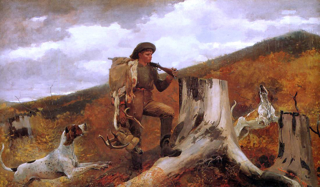 Winslow Homer Huntsman and Dogs - Canvas Print