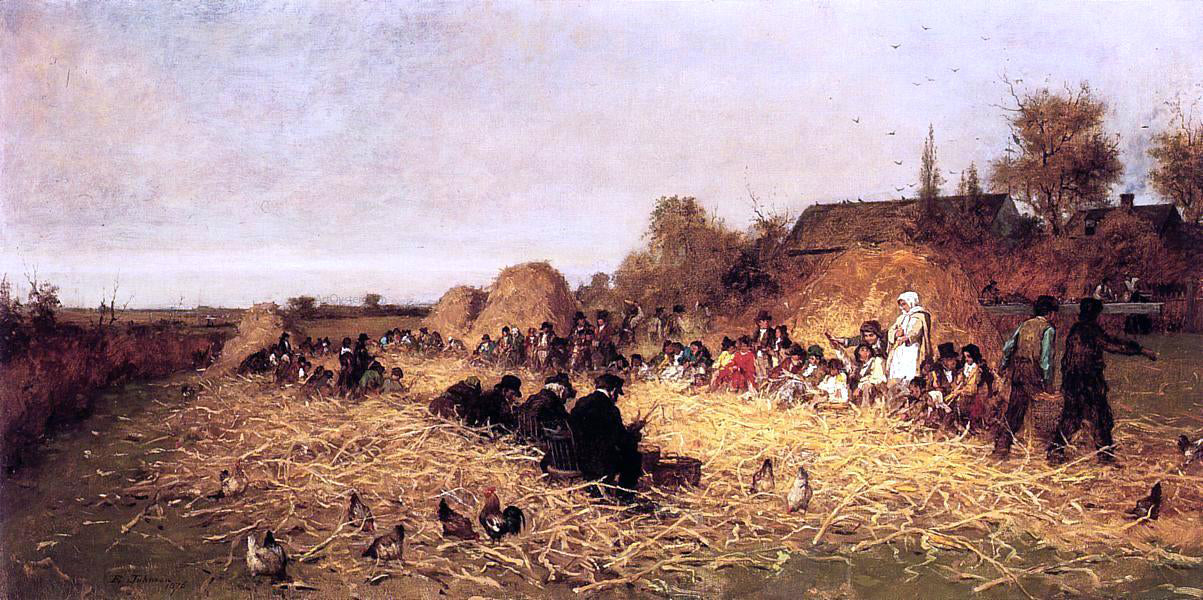 Eastman Johnson Husking Bee, Island of Nantucket - Canvas Print