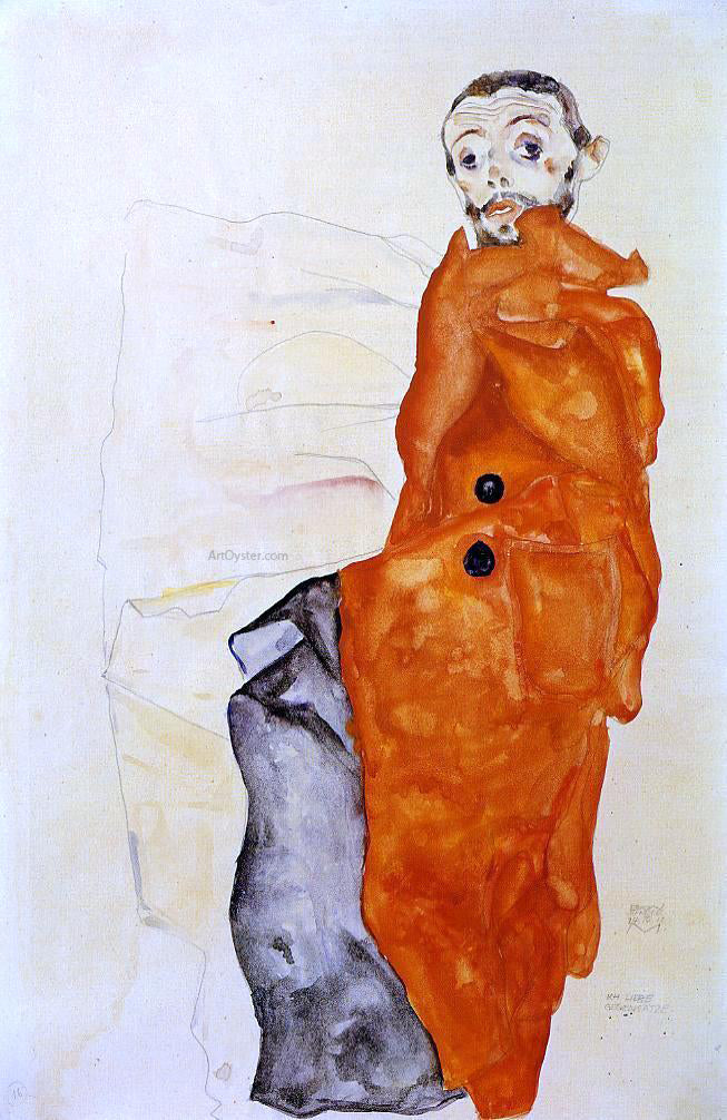 Egon Schiele I Love Antitheses - Canvas Print