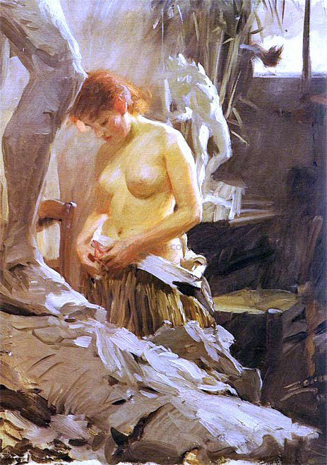 Anders Zorn I Wilkstroms Atelje - Canvas Print