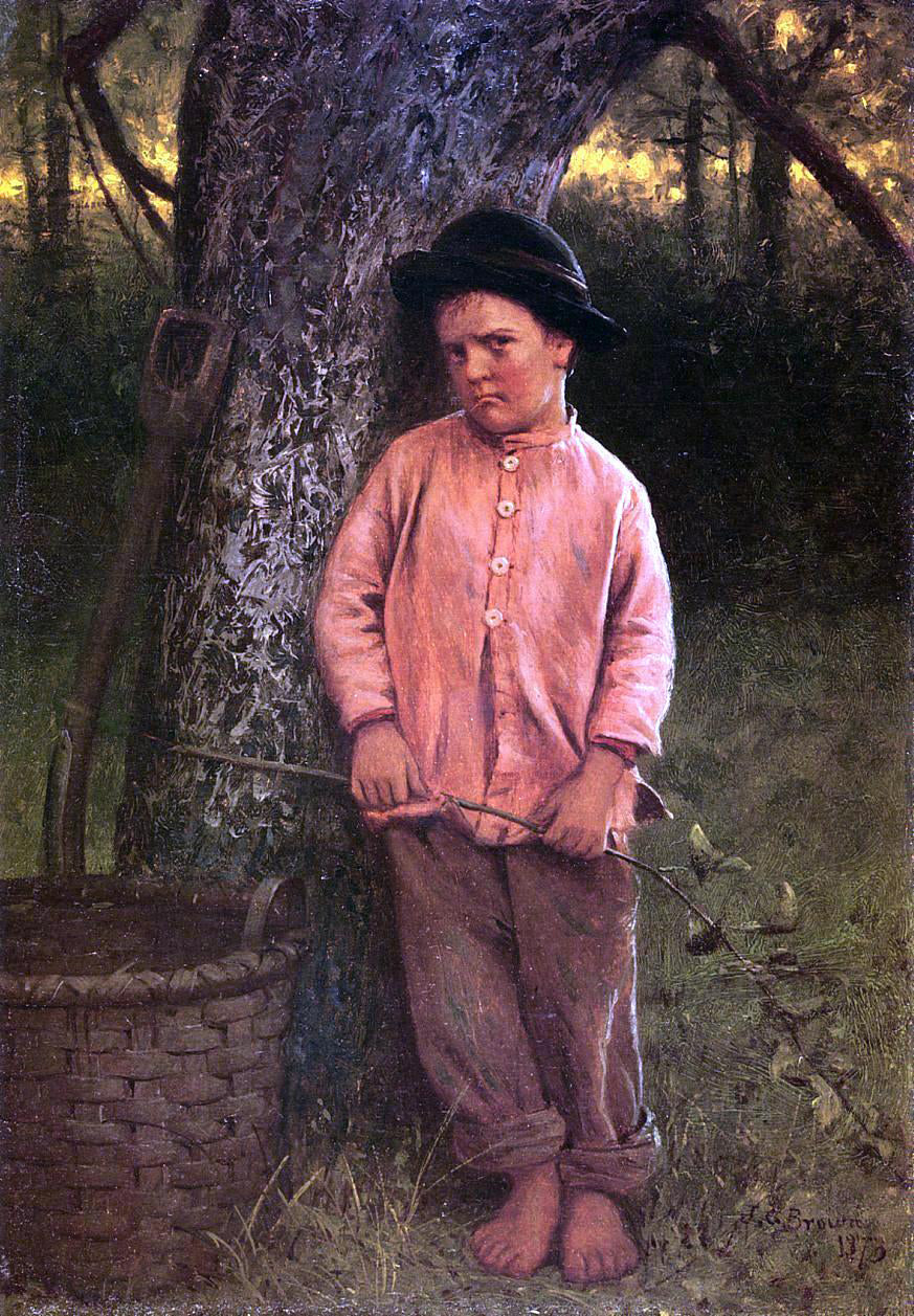 John George Brown I Won't Go! - Canvas Print