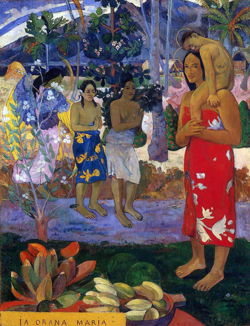 Paul Gauguin Ia Orana Maria (also known as Hail Mary) - Canvas Print
