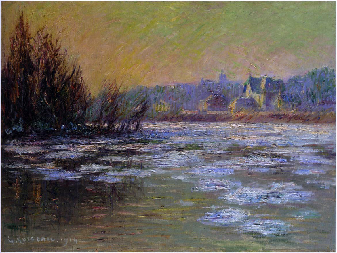 Gustave Loiseau Ice on the Oise river - Canvas Print