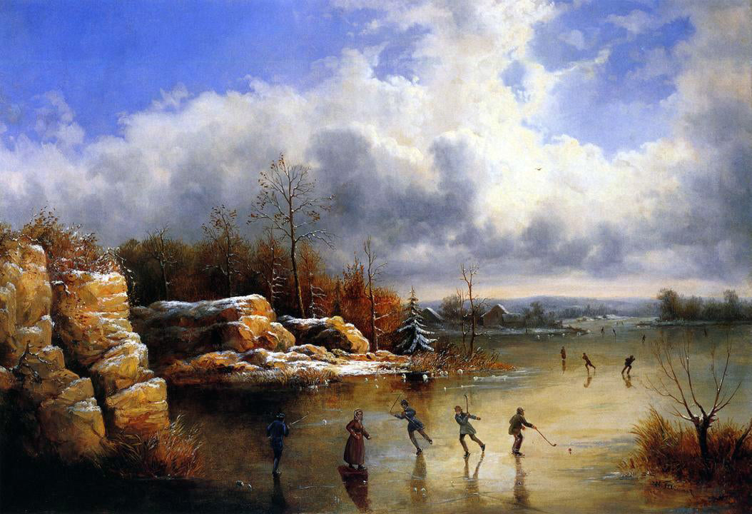 William Anthony Frerichs Ice Skating - Canvas Print