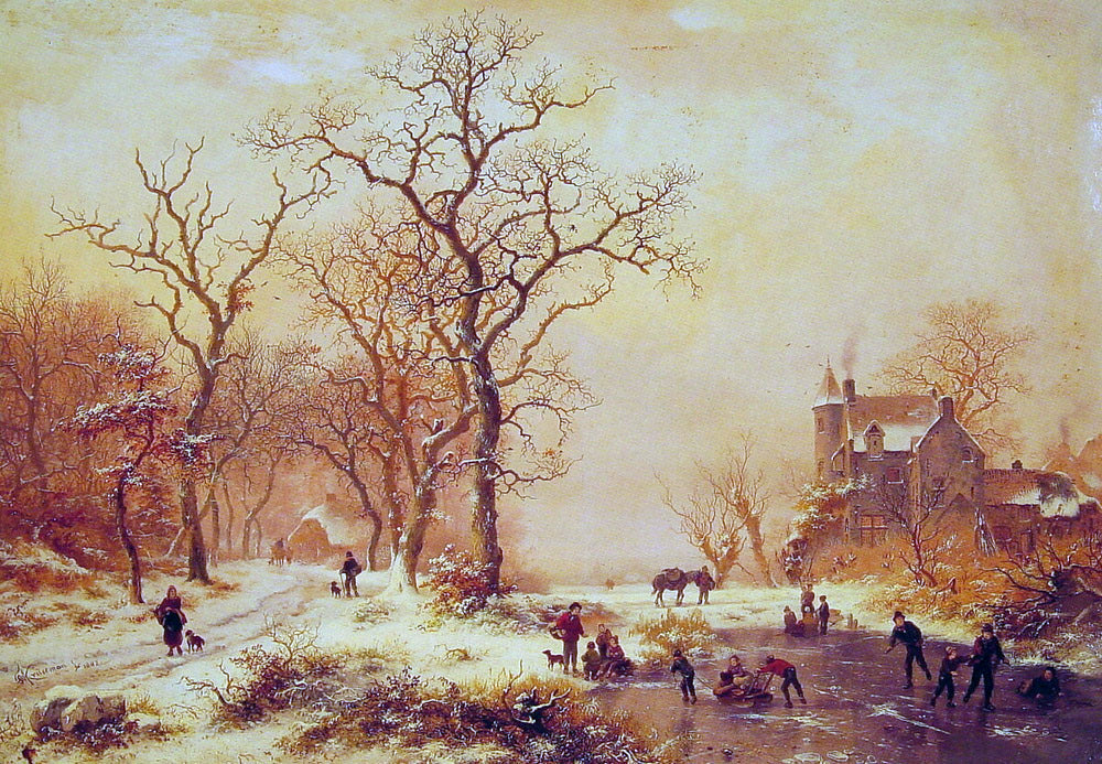 Frederk M Kruseman Ice Skating - Canvas Print
