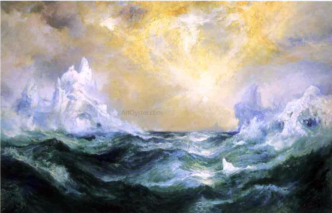 Thomas Moran Icebergs in Mid-Atlantic - Canvas Print
