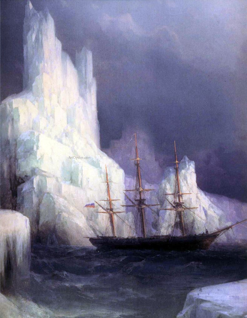Ivan Constantinovich Aivazovsky Icebergs in the Atlantic (detail) - Canvas Print