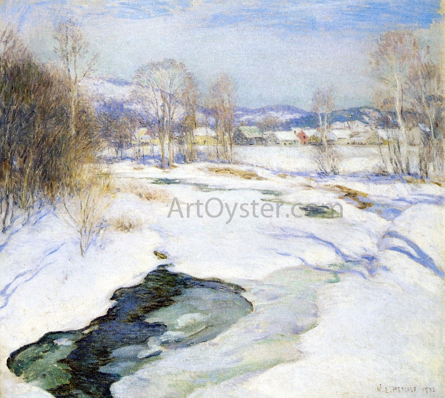 Willard Leroy Metcalf Icebound Brook (also known as Winter's Mantle) - Canvas Print