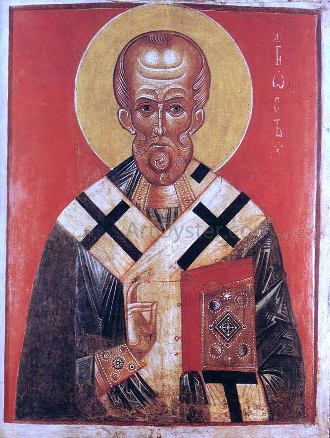 Unknown Painters Masters Icon of St Nicholas - Canvas Print