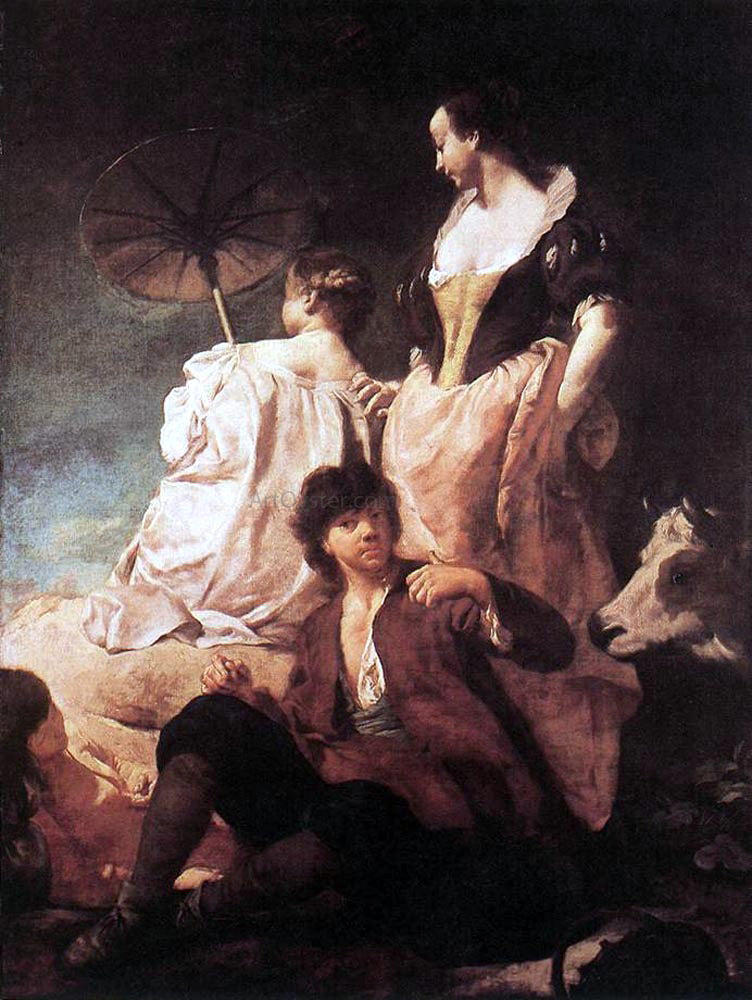 Giovanni Battista Piazzetta Idyll at the Coast - Canvas Print