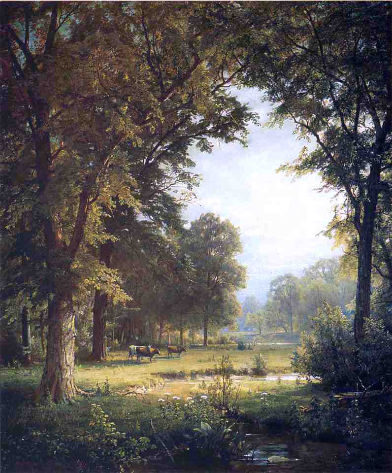 William Trost Richards Idyllic Landscape - Canvas Print