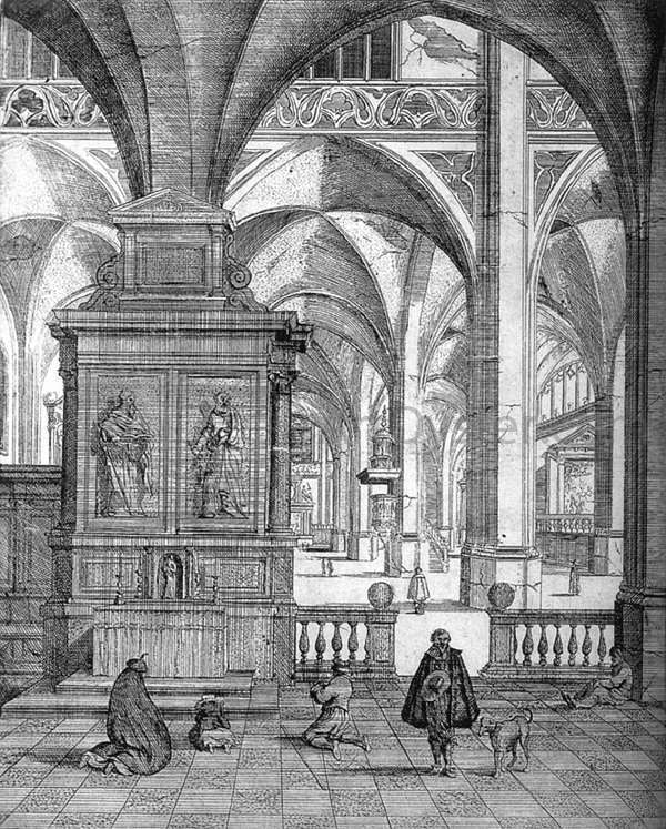 Gerard Houckgeest Imaginary Gothic Church - Canvas Print
