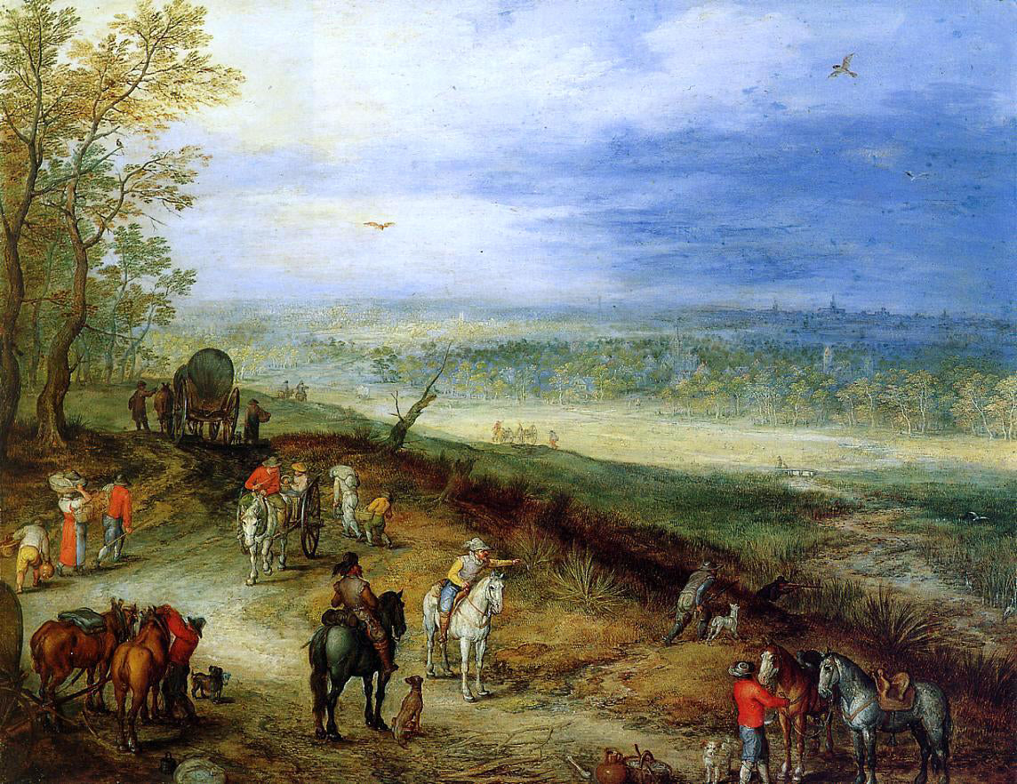 The Elder Jan Bruegel Immense Landscape with Travellers - Canvas Print