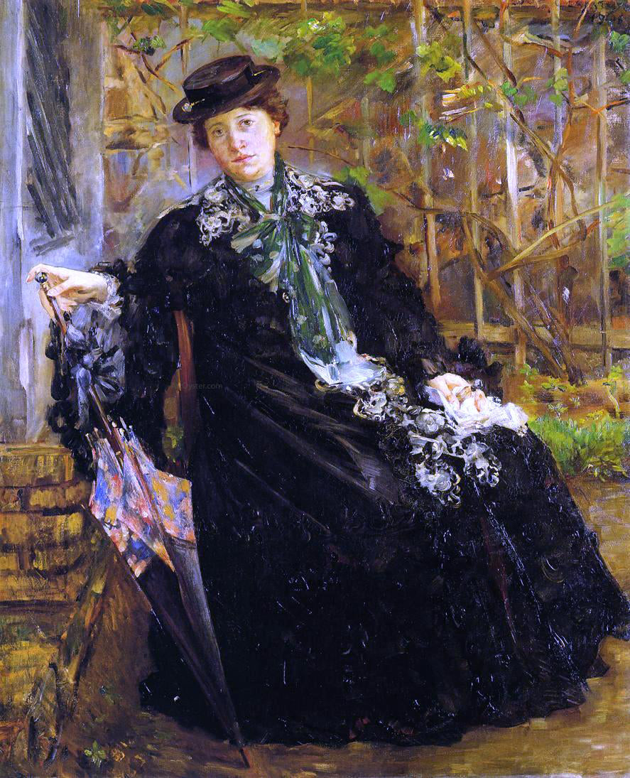 Lovis Corinth In a Black Coat - Canvas Print