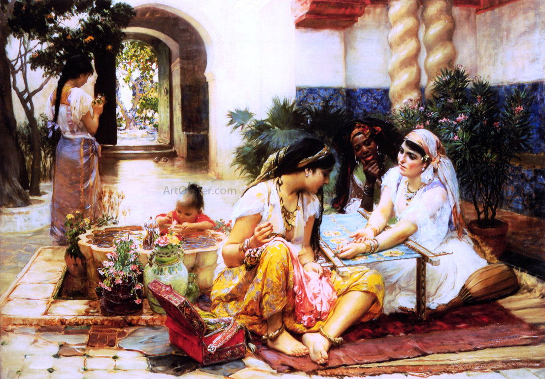 Frederick Arthur Bridgeman In a Village, El Biar, Algeria - Canvas Print
