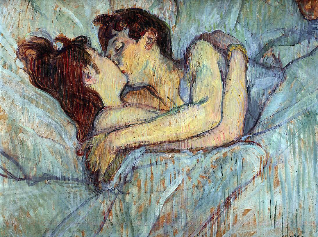 Henri De Toulouse-Lautrec In Bed: The Kiss - Canvas Print