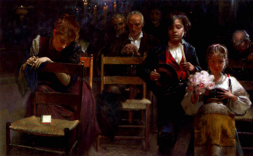 Gaetano Esposito In Chiesa - Canvas Print