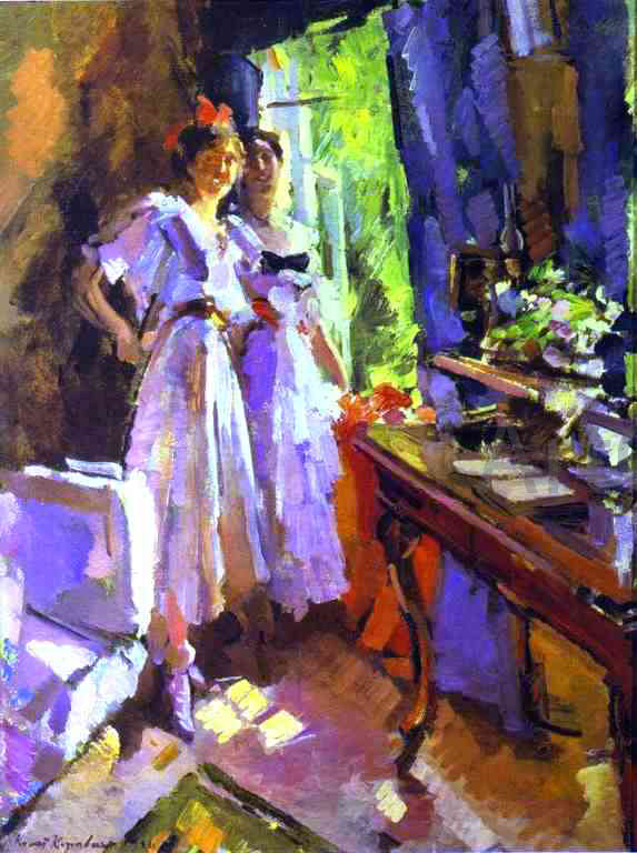 Constantin Alexeevich Korovin In Front of the Open Window - Canvas Print