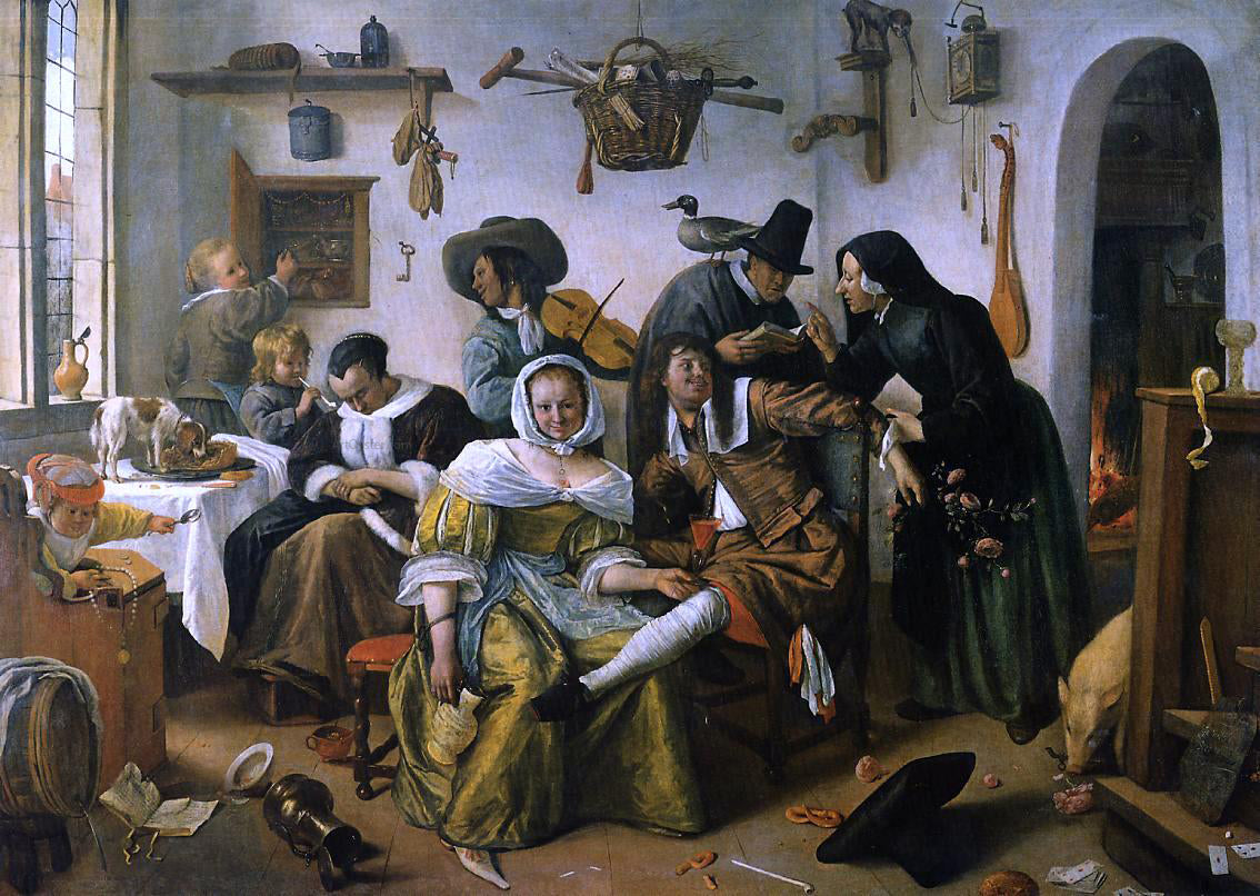 Jan Steen In Luxury Beware - Canvas Print