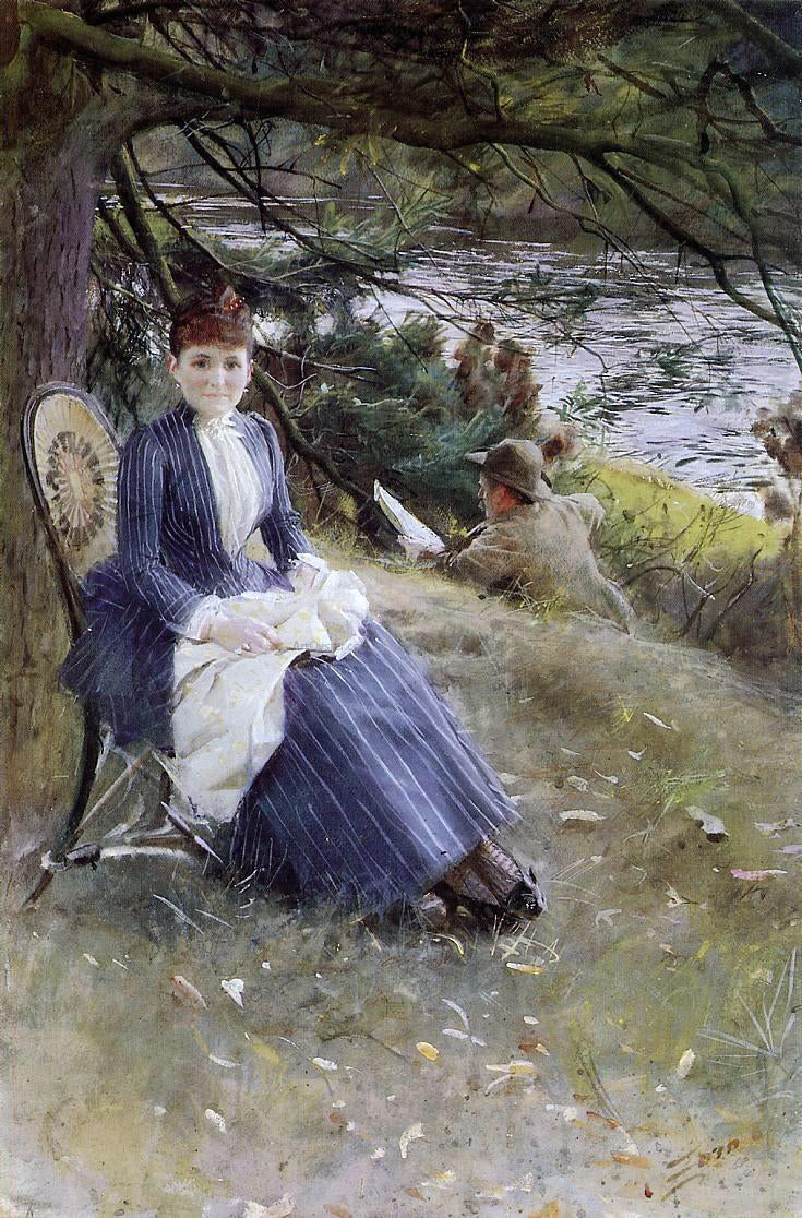 Anders Zorn In Scotland (also known as Mrs. Symons) - Canvas Print