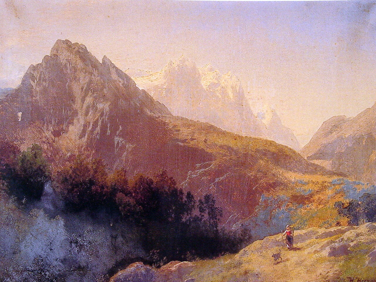 Herman Herzog In the Alps - Canvas Print