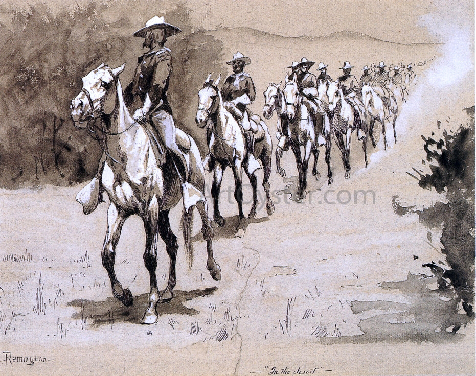 Frederic Remington In the Desert - Canvas Print