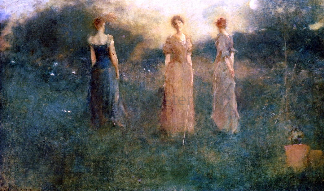 Thomas Wilmer Dewing In the Garden - Canvas Print