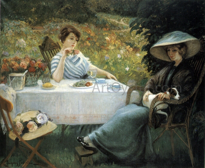 Jean-Jacques-Raoul Jourdan In the Garden - Canvas Print