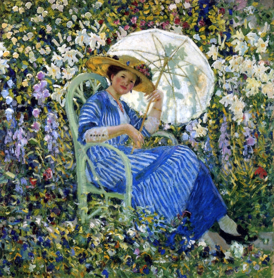 Frederick Carl Frieseke In the Garden, Giverny - Canvas Print