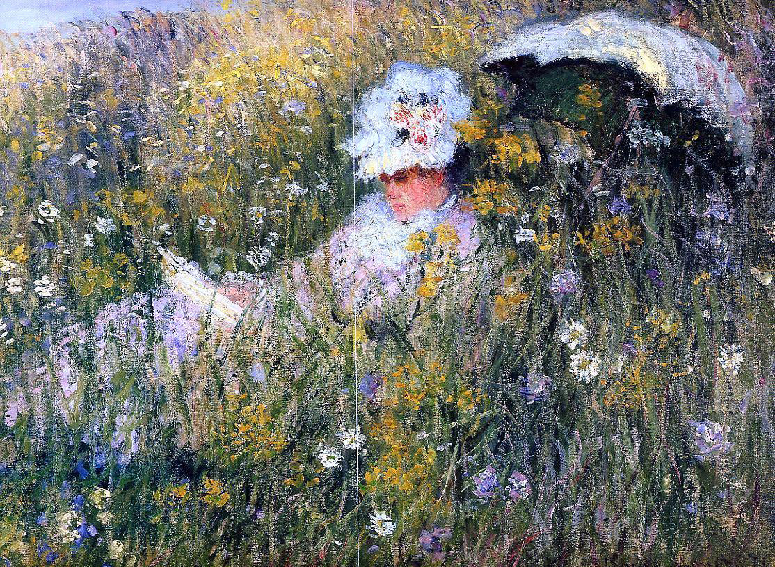 Claude Oscar Monet In the Meadow (detail) - Canvas Print