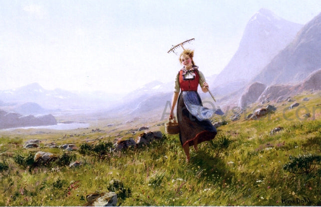 Hans Dahl In the Mountains - Canvas Print