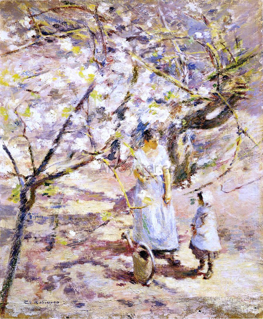 Theodore Robinson In the Orchard - Canvas Print