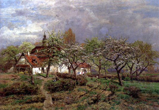 Heinrich Hartung In The Orchard - Canvas Print