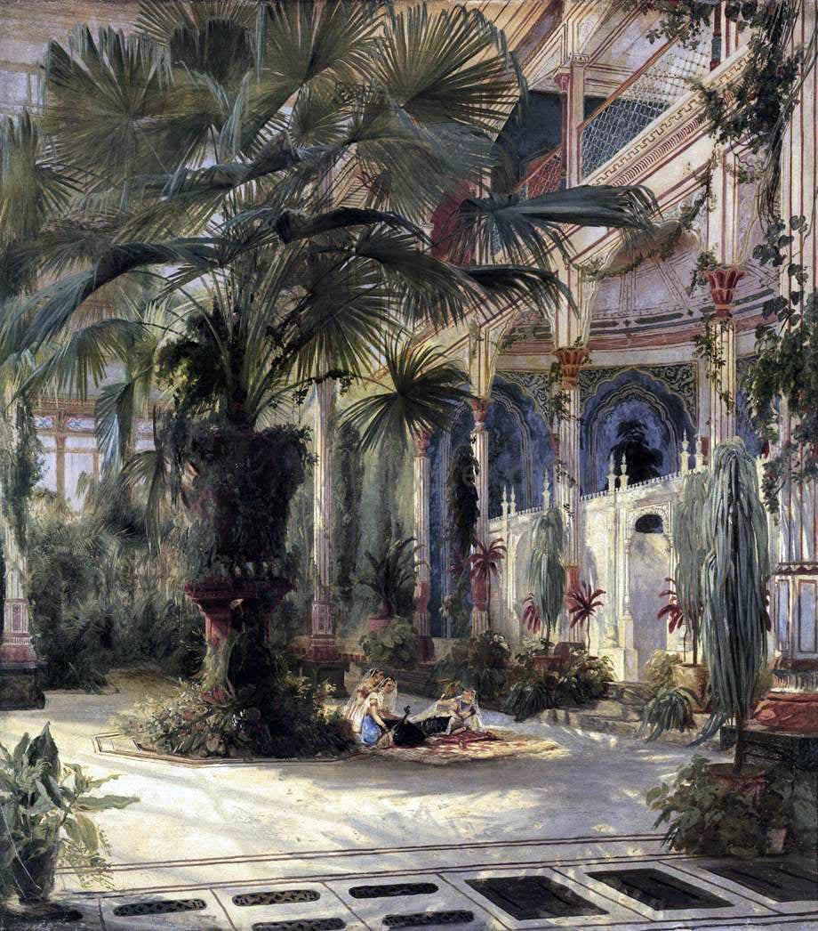Carl Blechen In the Palm House in Potsdam - Canvas Print